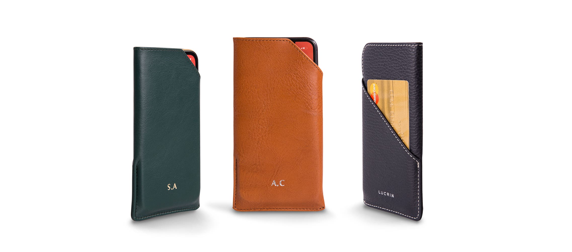 Designer leather phone case for iPhone 11 Pro Max - Black - Smooth Leather