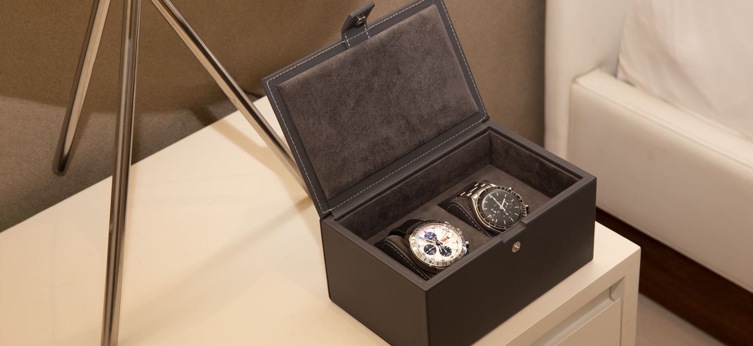 Uhrenbox aus Leder für 2 Uhren